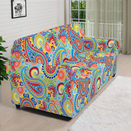 Asian Paisley Pattern Print Sofa Cover