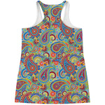 Asian Paisley Pattern Print Women's Racerback Tank Top