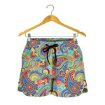 Asian Paisley Pattern Print Women's Shorts