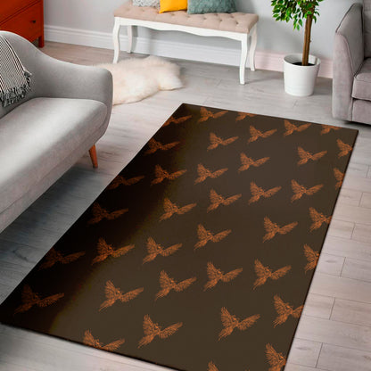 Asian Phoenix Pattern Print Area Rug