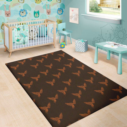 Asian Phoenix Pattern Print Area Rug