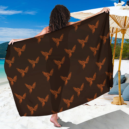 Asian Phoenix Pattern Print Beach Sarong Wrap