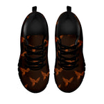 Asian Phoenix Pattern Print Black Sneakers