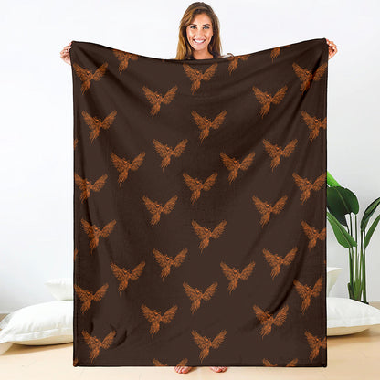 Asian Phoenix Pattern Print Blanket