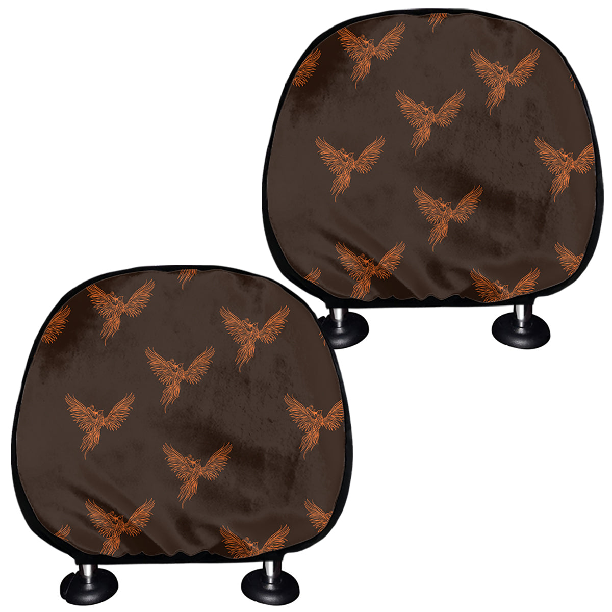 Asian Phoenix Pattern Print Car Headrest Covers