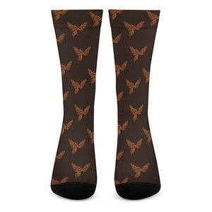 Asian Phoenix Pattern Print Crew Socks