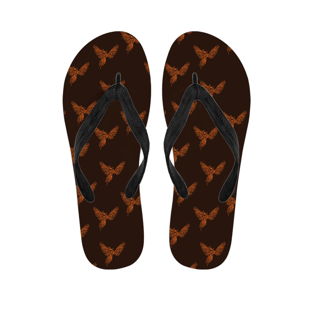 Asian Phoenix Pattern Print Flip Flops