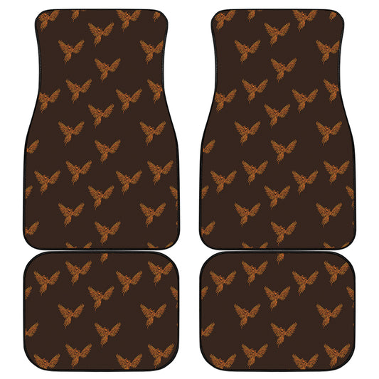 Asian Phoenix Pattern Print Front and Back Car Floor Mats
