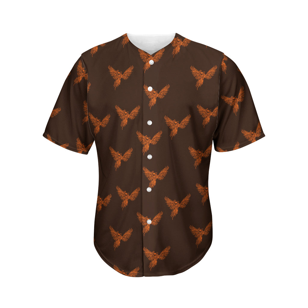 Asian Phoenix Pattern Print Men's Baseball Jersey