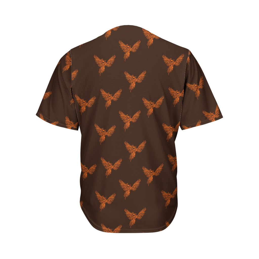 Asian Phoenix Pattern Print Men's Baseball Jersey