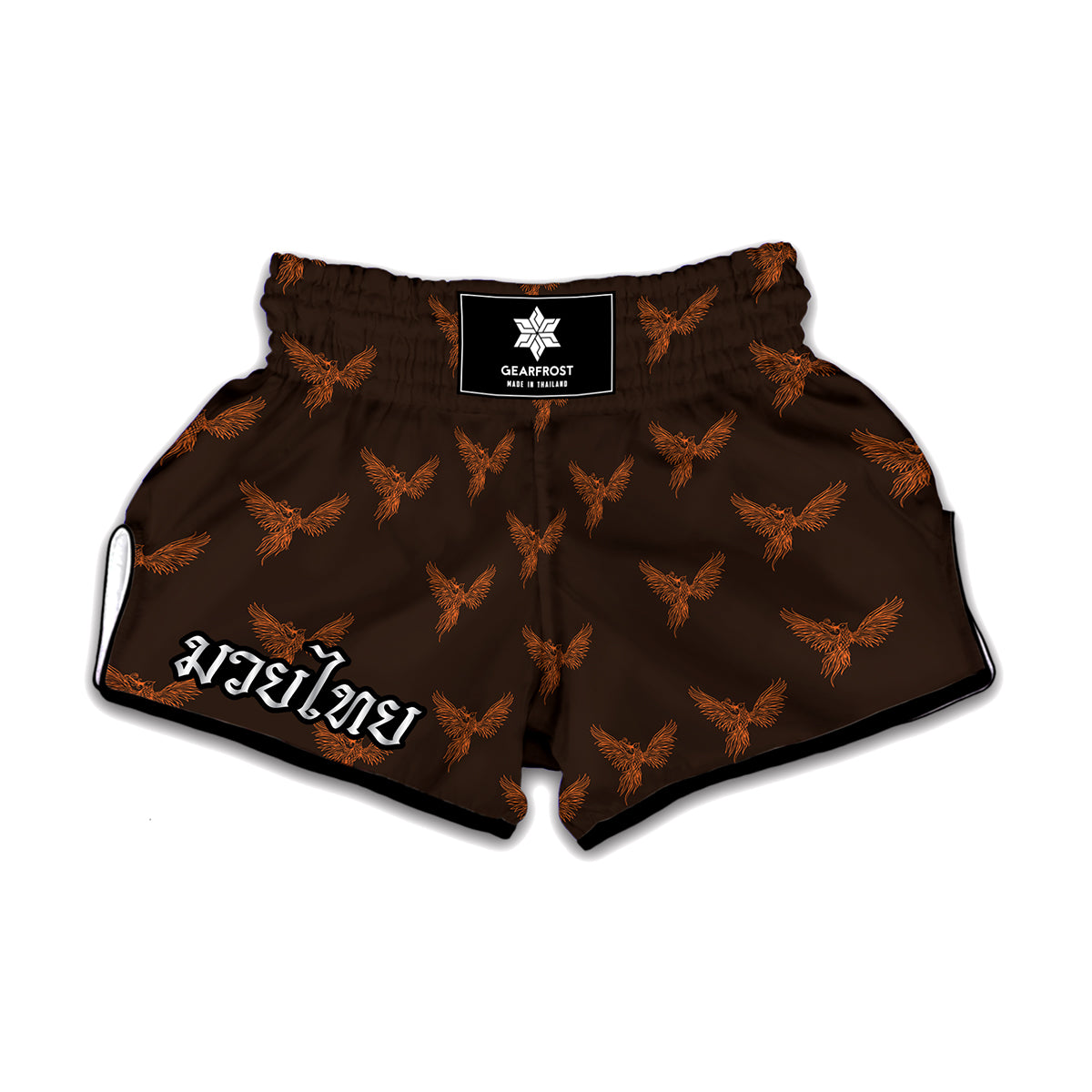 Asian Phoenix Pattern Print Muay Thai Boxing Shorts