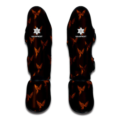 Asian Phoenix Pattern Print Muay Thai Shin Guard