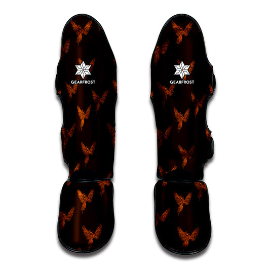 Asian Phoenix Pattern Print Muay Thai Shin Guard
