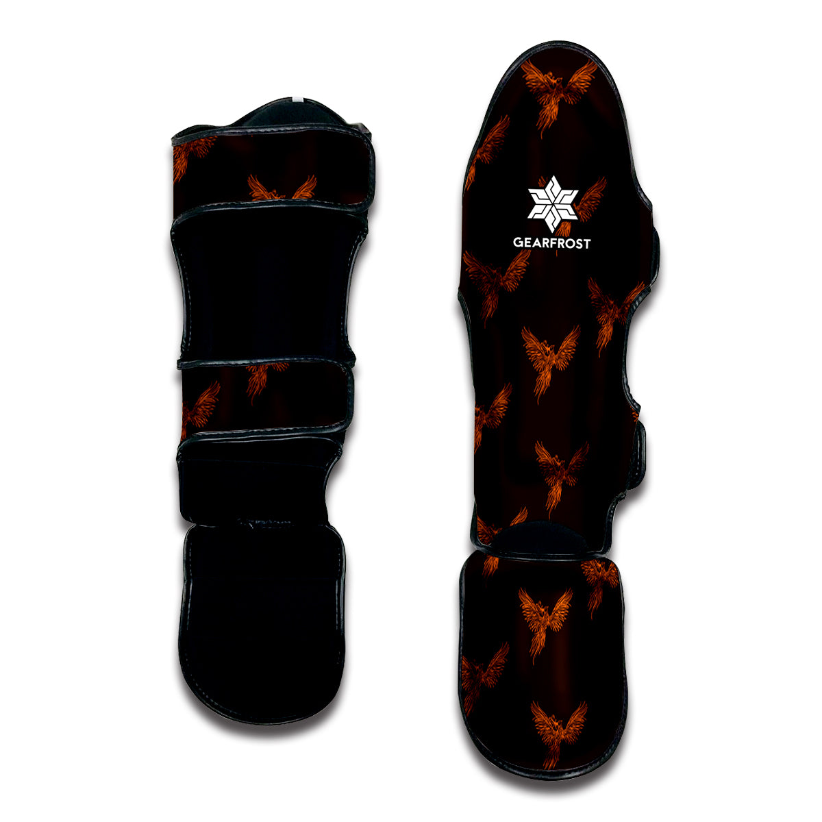 Asian Phoenix Pattern Print Muay Thai Shin Guard