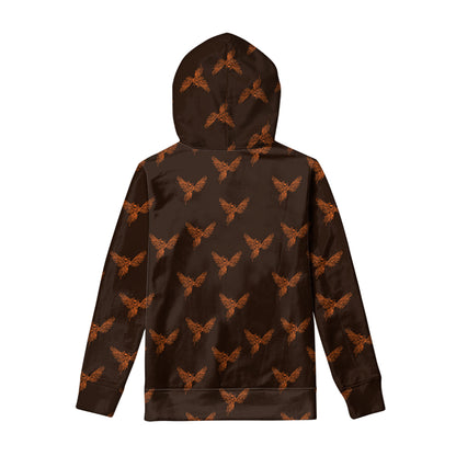 Asian Phoenix Pattern Print Pullover Hoodie