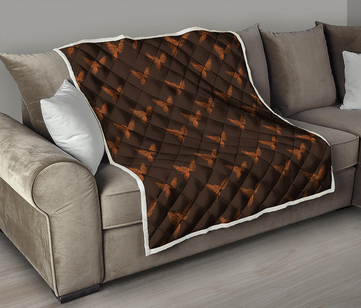 Asian Phoenix Pattern Print Quilt
