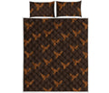 Asian Phoenix Pattern Print Quilt Bed Set
