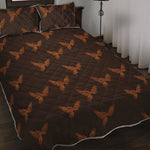 Asian Phoenix Pattern Print Quilt Bed Set