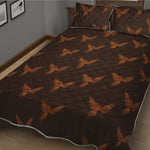 Asian Phoenix Pattern Print Quilt Bed Set
