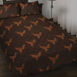 Asian Phoenix Pattern Print Quilt Bed Set