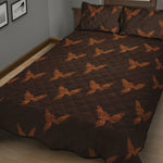 Asian Phoenix Pattern Print Quilt Bed Set