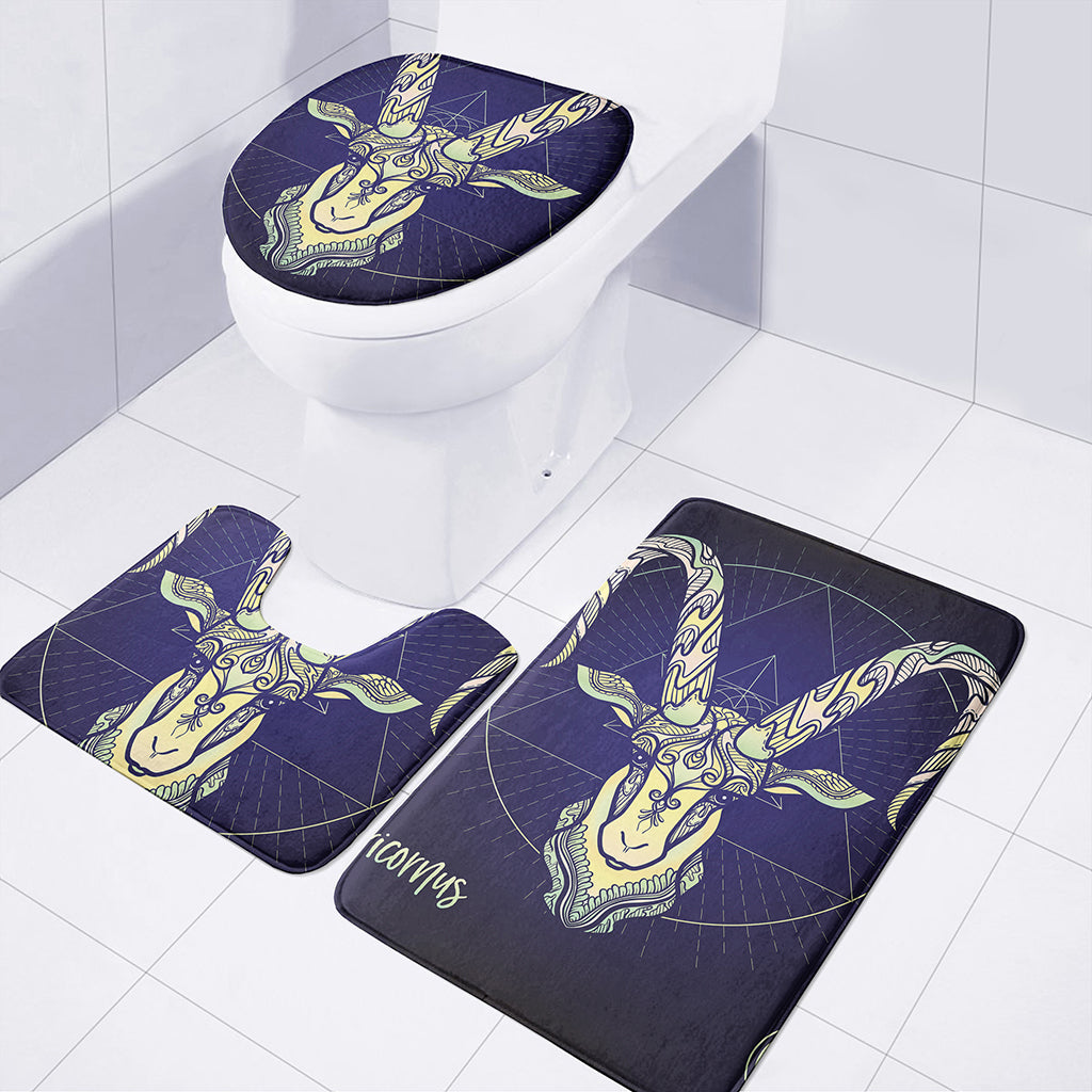 Astrological Capricorn Sign Print 3 Piece Bath Mat Set