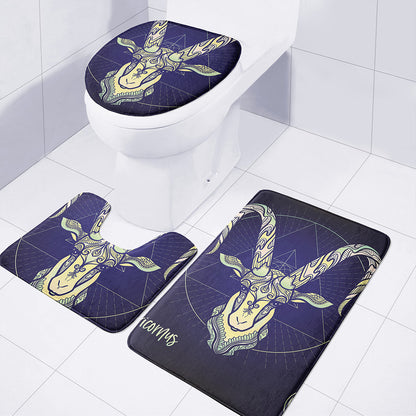 Astrological Capricorn Sign Print 3 Piece Bath Mat Set