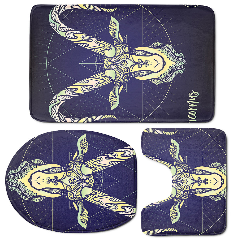 Astrological Capricorn Sign Print 3 Piece Bath Mat Set