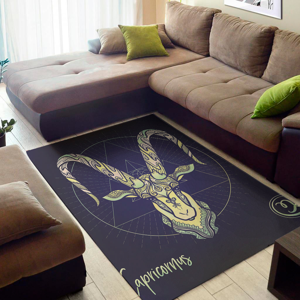 Astrological Capricorn Sign Print Area Rug