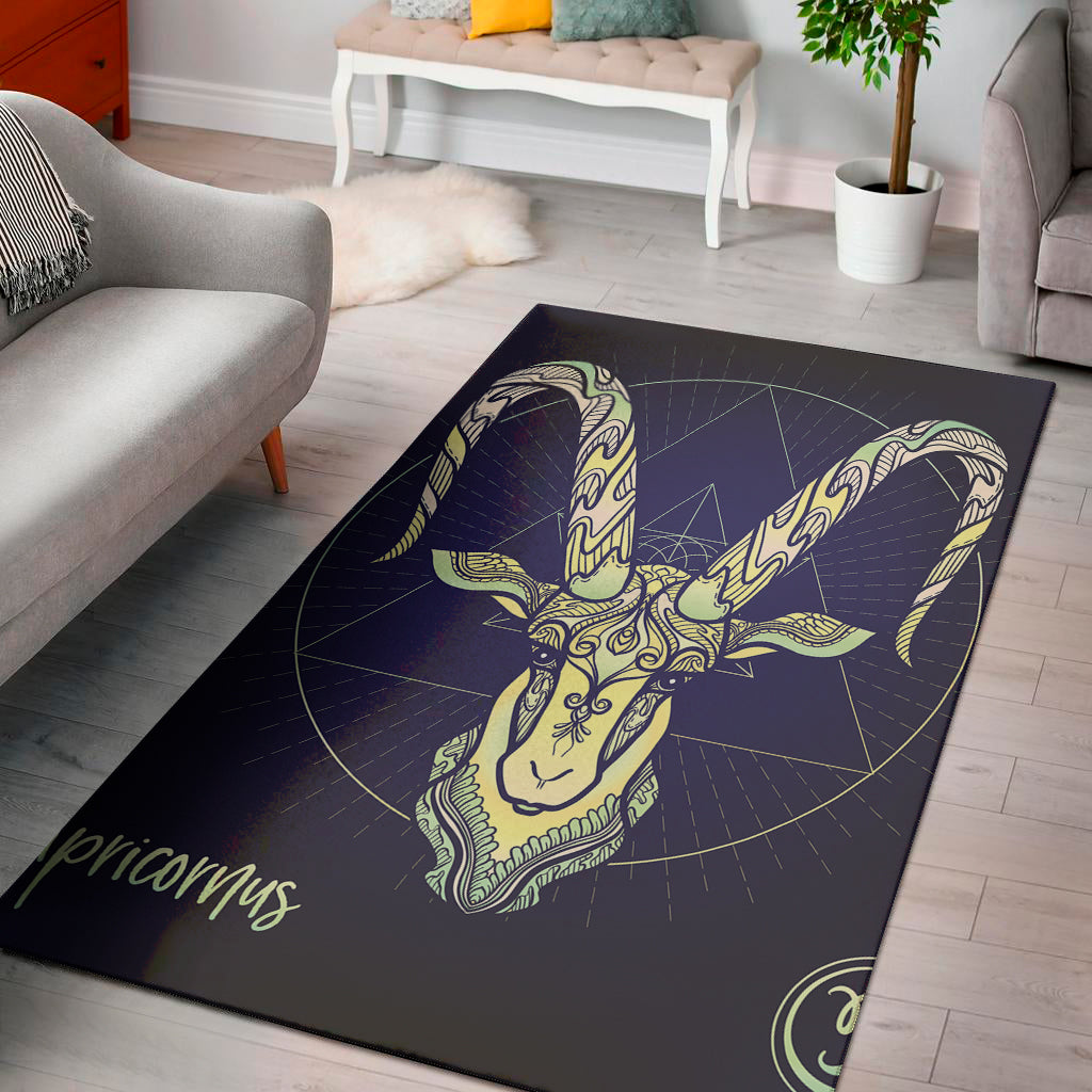 Astrological Capricorn Sign Print Area Rug