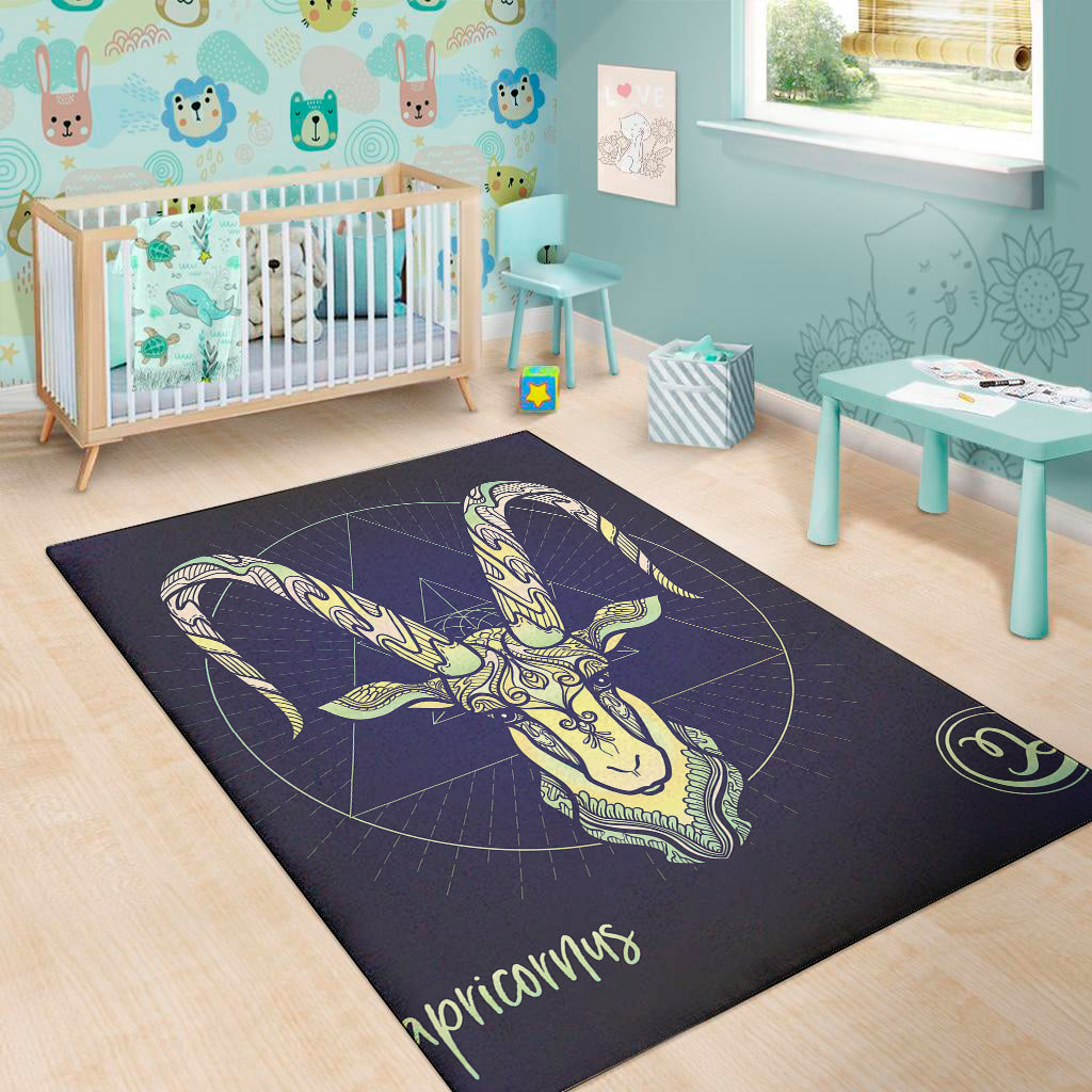 Astrological Capricorn Sign Print Area Rug