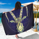 Astrological Capricorn Sign Print Beach Sarong Wrap
