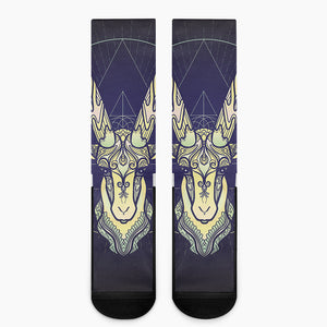 Astrological Capricorn Sign Print Crew Socks