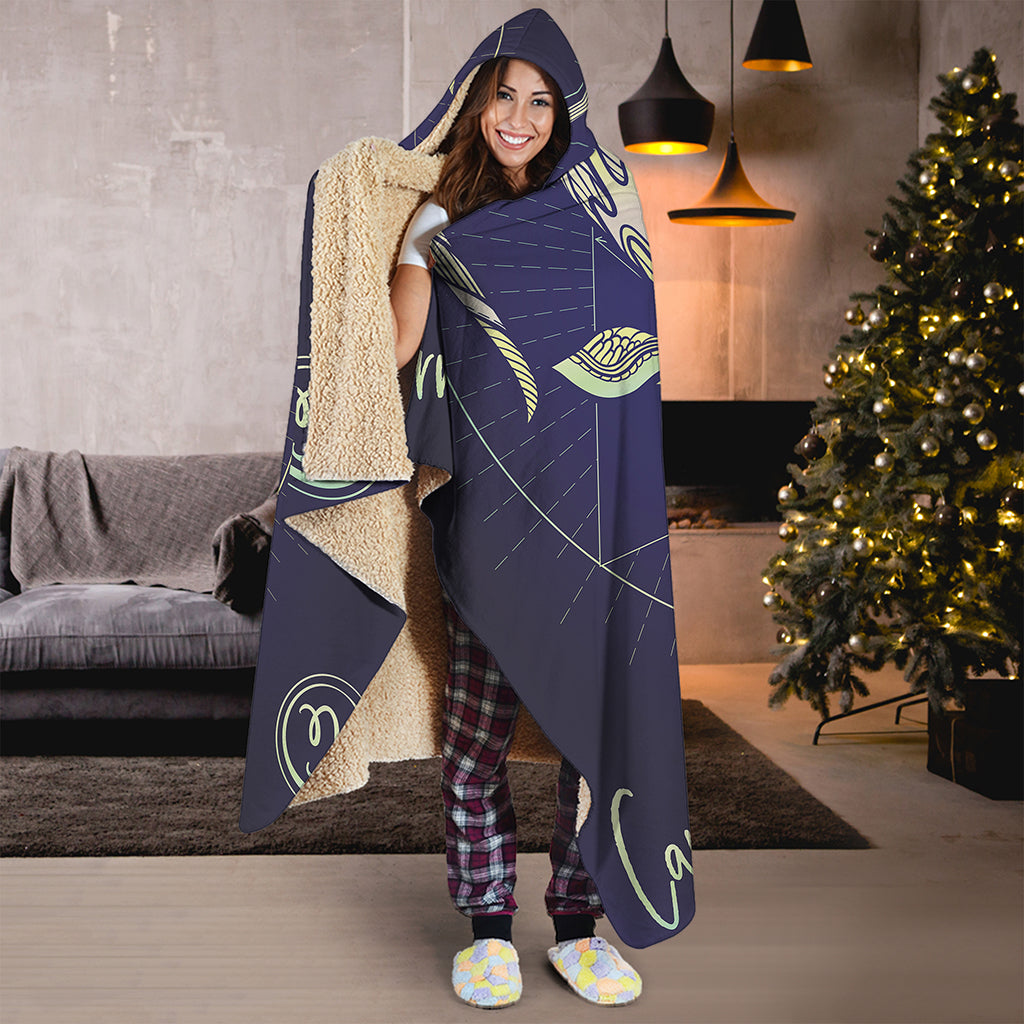 Astrological Capricorn Sign Print Hooded Blanket