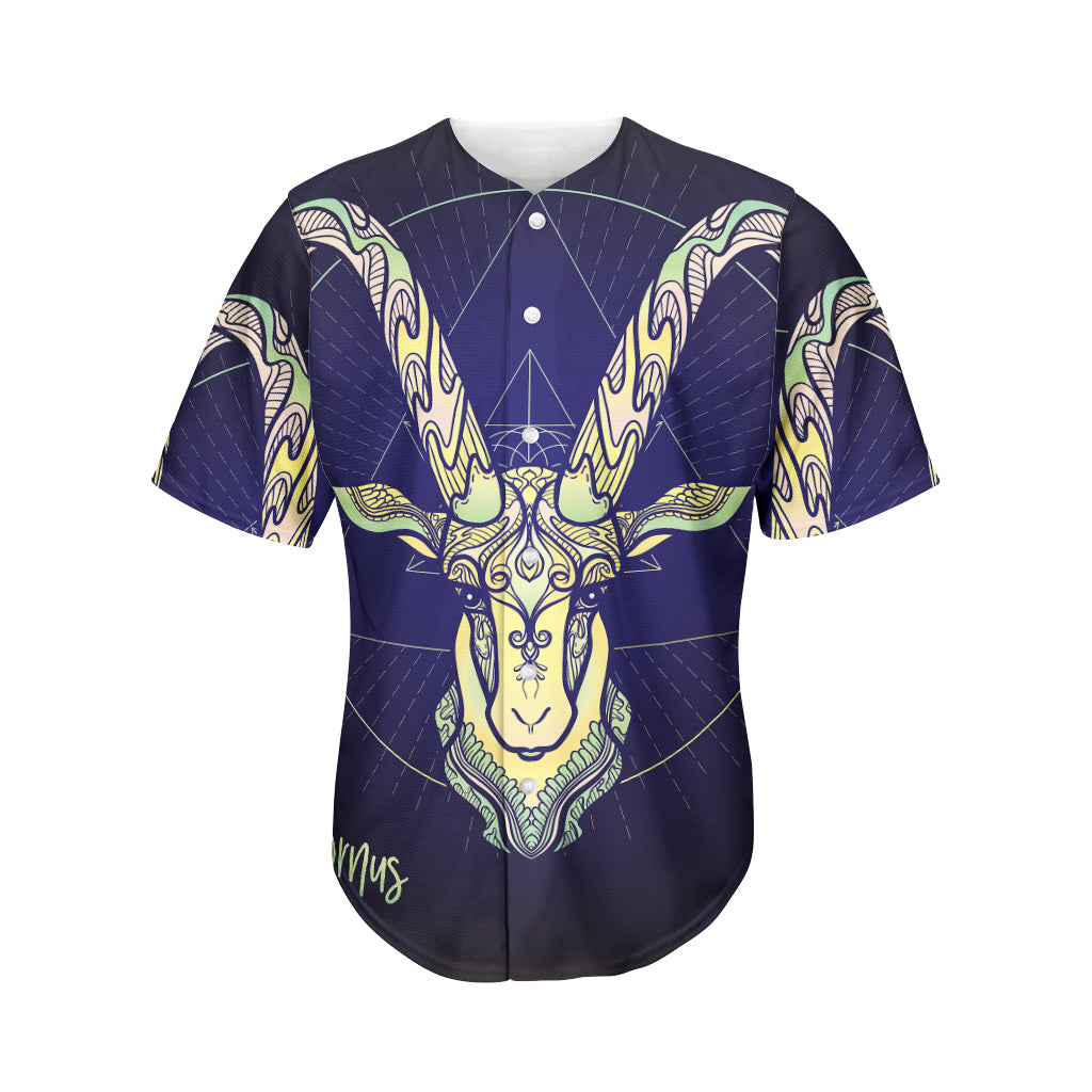 Astrological Capricorn Sign Print Men's Baseball Jersey