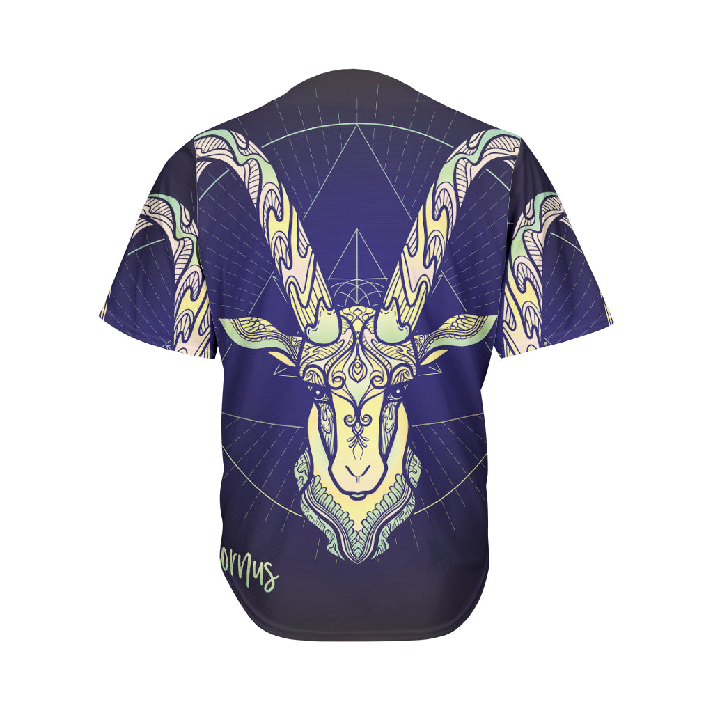 Astrological Capricorn Sign Print Men's Baseball Jersey