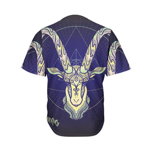 Astrological Capricorn Sign Print Men's Baseball Jersey