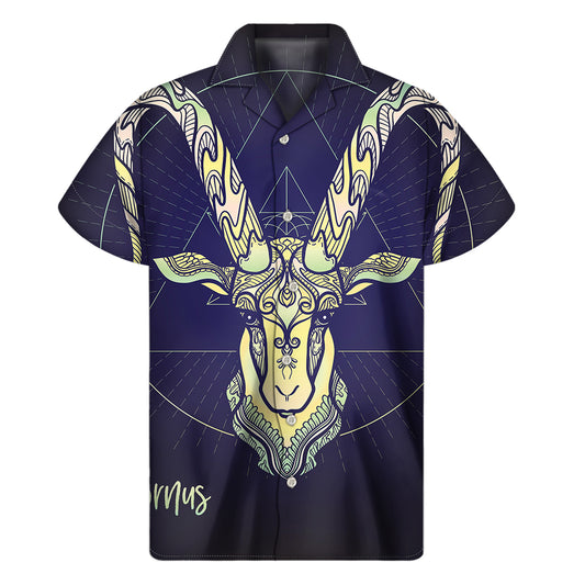Astrological Capricorn Sign Print Men's Short Sleeve Shirt