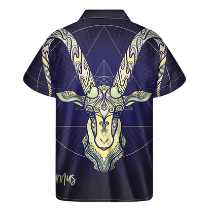 Astrological Capricorn Sign Print Men's Short Sleeve Shirt