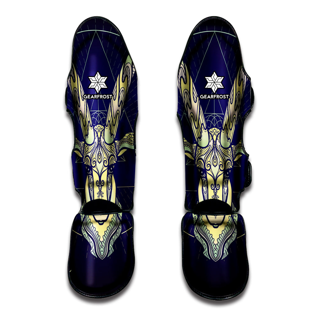 Astrological Capricorn Sign Print Muay Thai Shin Guard