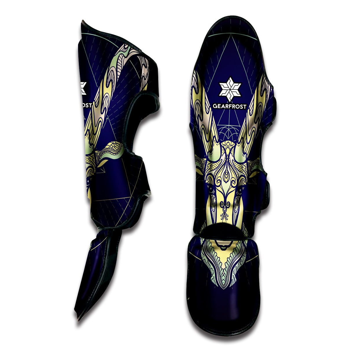 Astrological Capricorn Sign Print Muay Thai Shin Guard