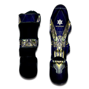 Astrological Capricorn Sign Print Muay Thai Shin Guard