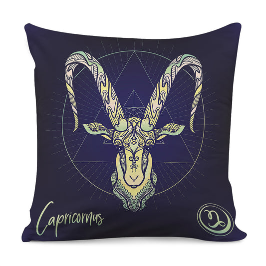 Astrological Capricorn Sign Print Pillow Cover