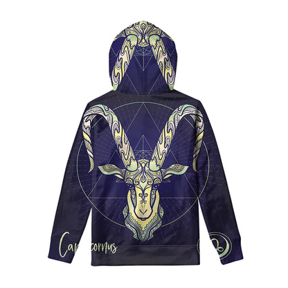 Astrological Capricorn Sign Print Pullover Hoodie