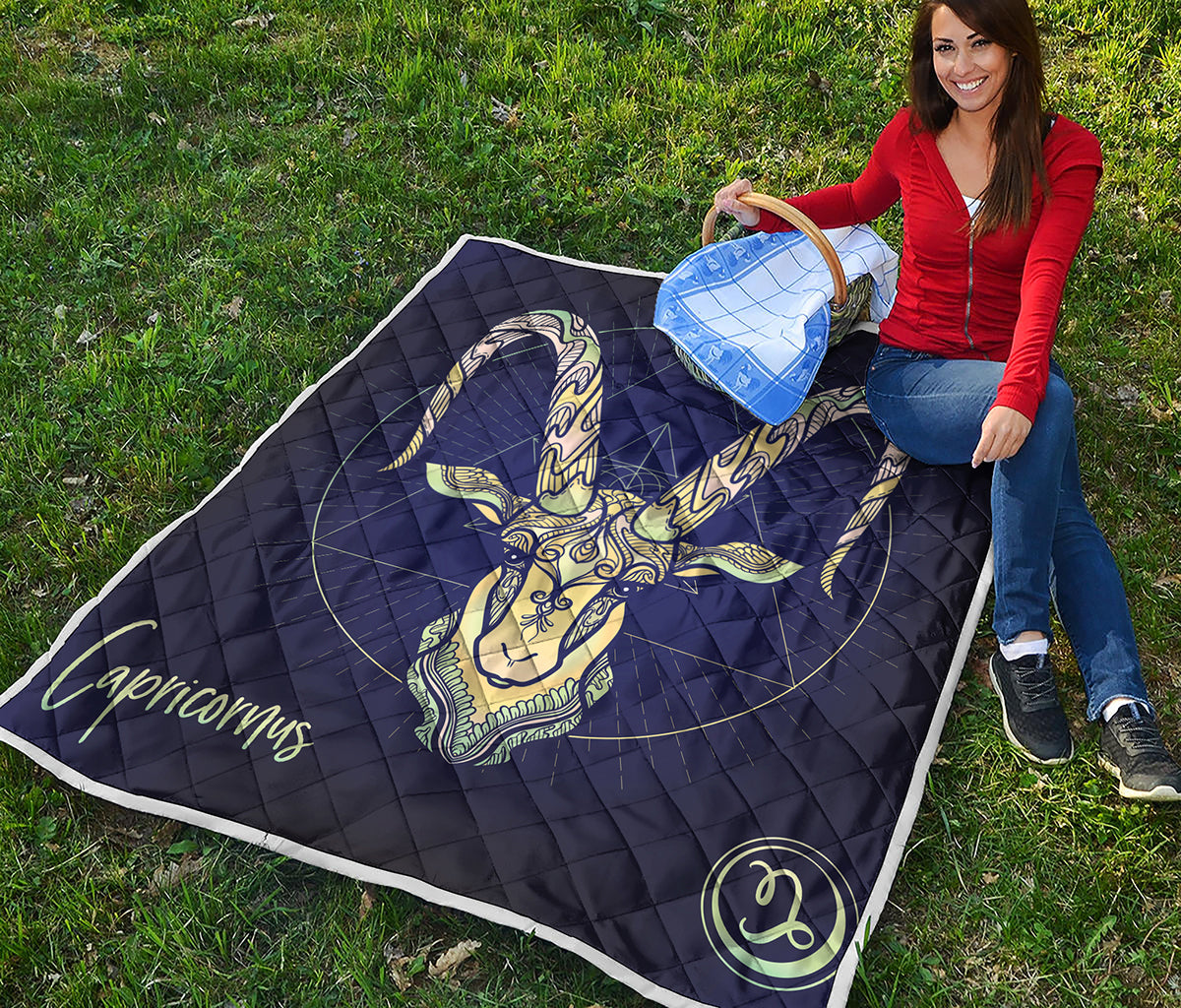 Astrological Capricorn Sign Print Quilt