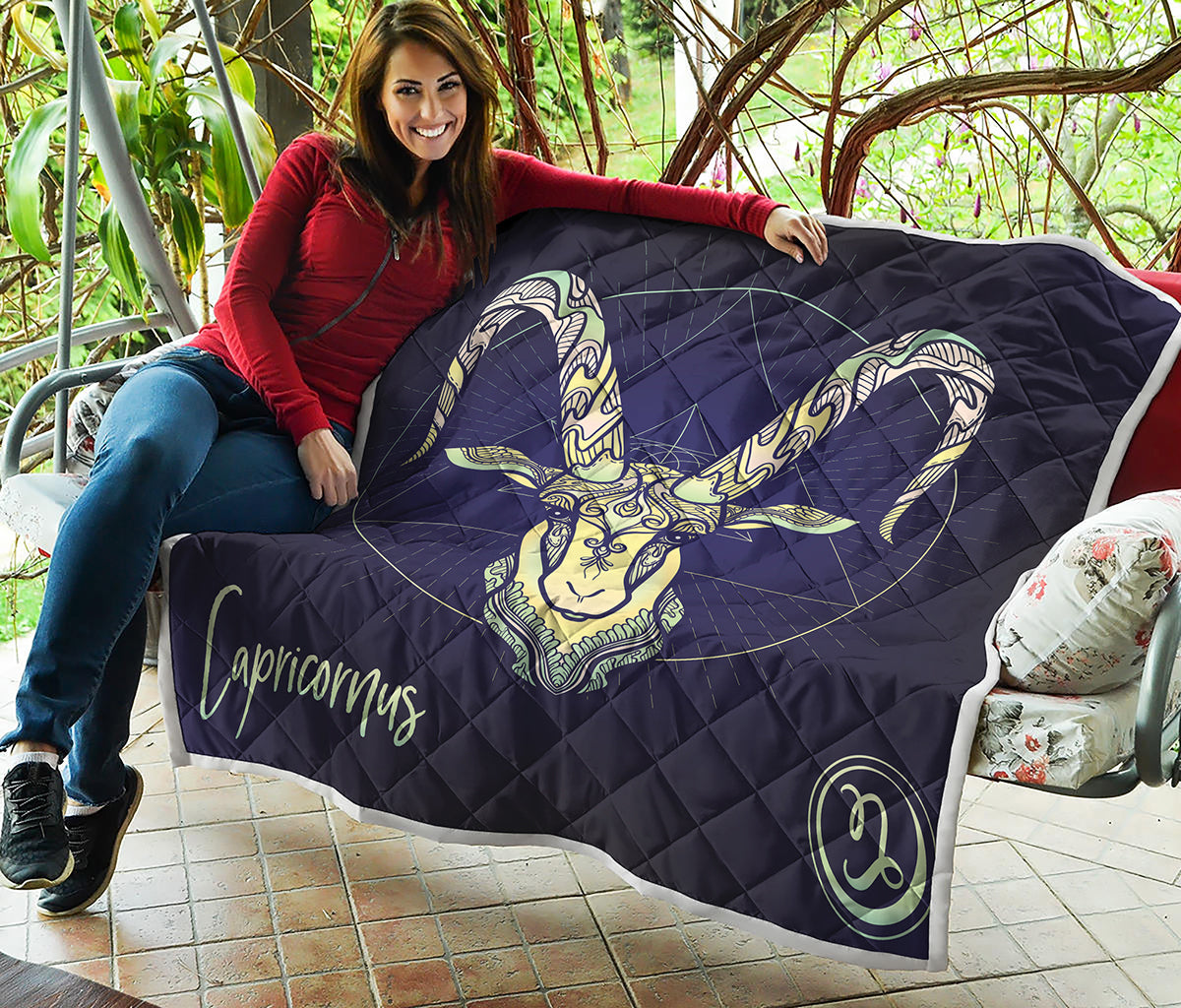 Astrological Capricorn Sign Print Quilt