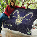 Astrological Capricorn Sign Print Quilt