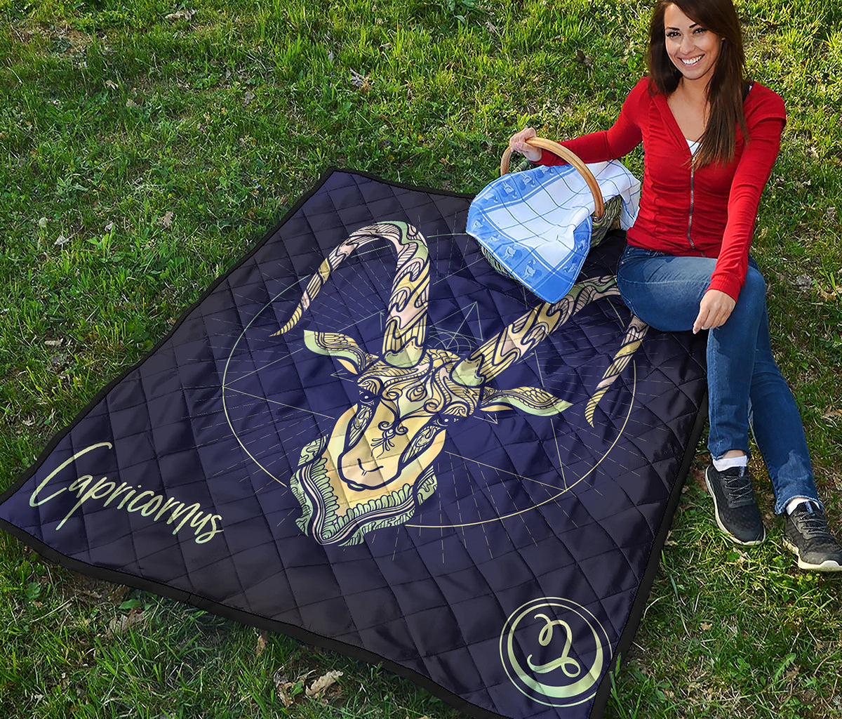 Astrological Capricorn Sign Print Quilt