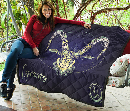 Astrological Capricorn Sign Print Quilt