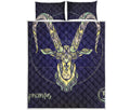 Astrological Capricorn Sign Print Quilt Bed Set